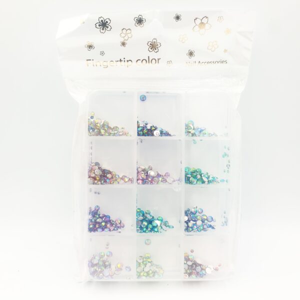 12 Pack Nail Art - Multicolor Stones