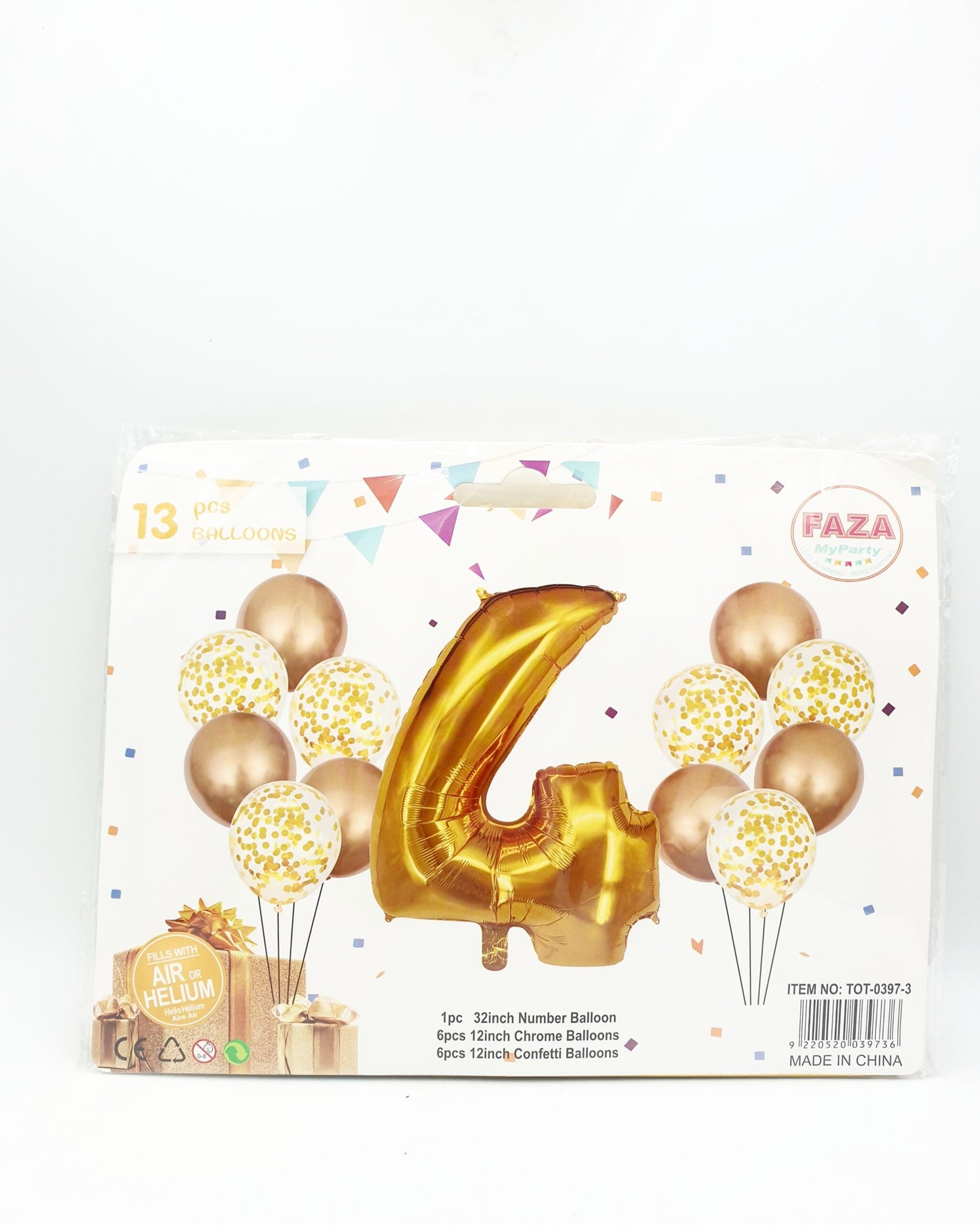 13 Piece Foil balloon Set – 4 – Gold