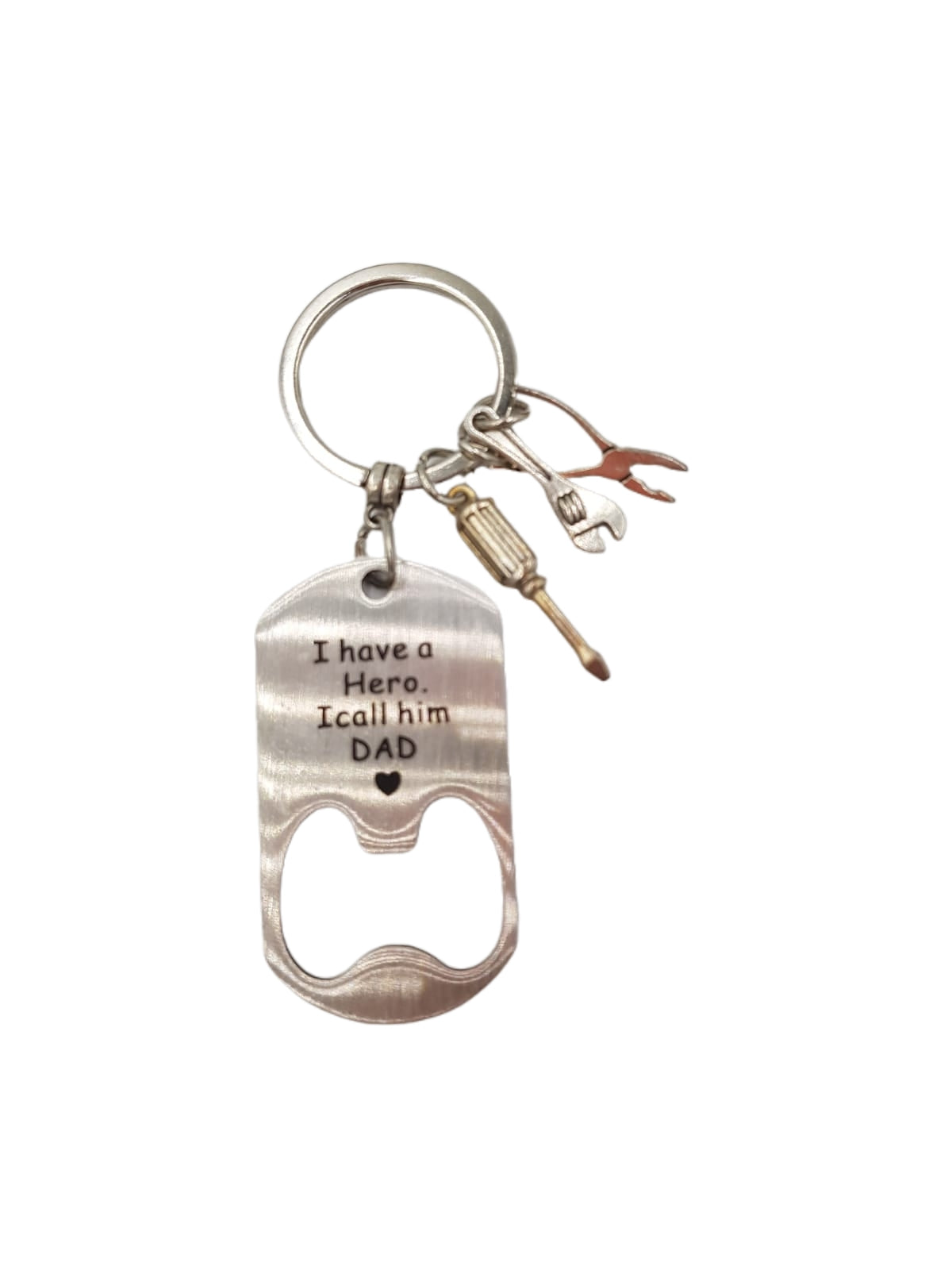 Dad Silver Keyring