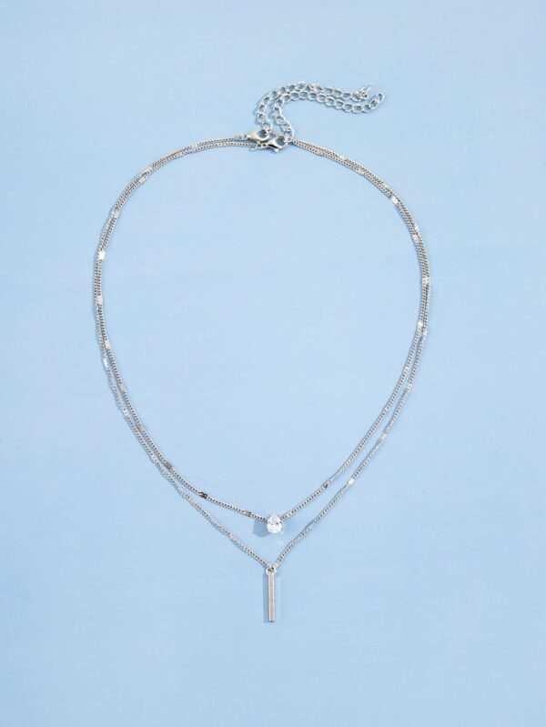 2 Layer Necklace - Silver - D Beauty Bar