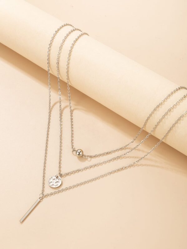 3 Layer Necklace - Silver - D Beauty Bar