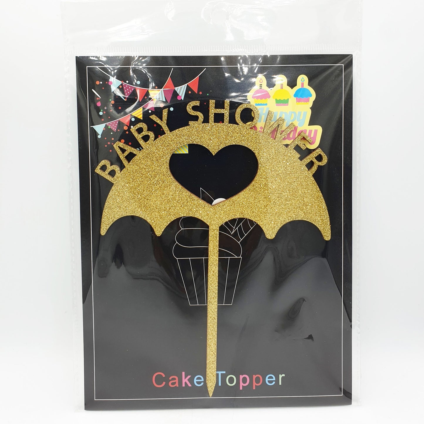 Baby Shower Cake Topper – Gold