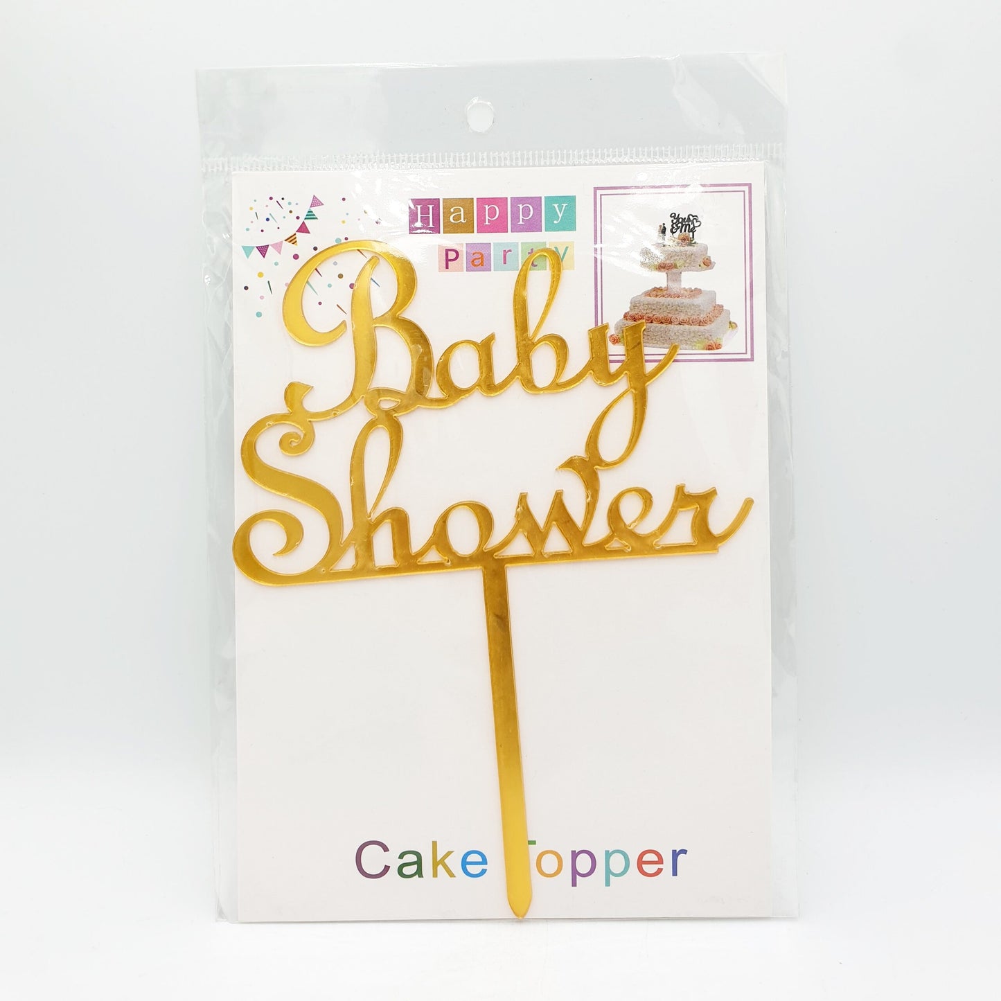 Baby Shower Cake Topper – Gold