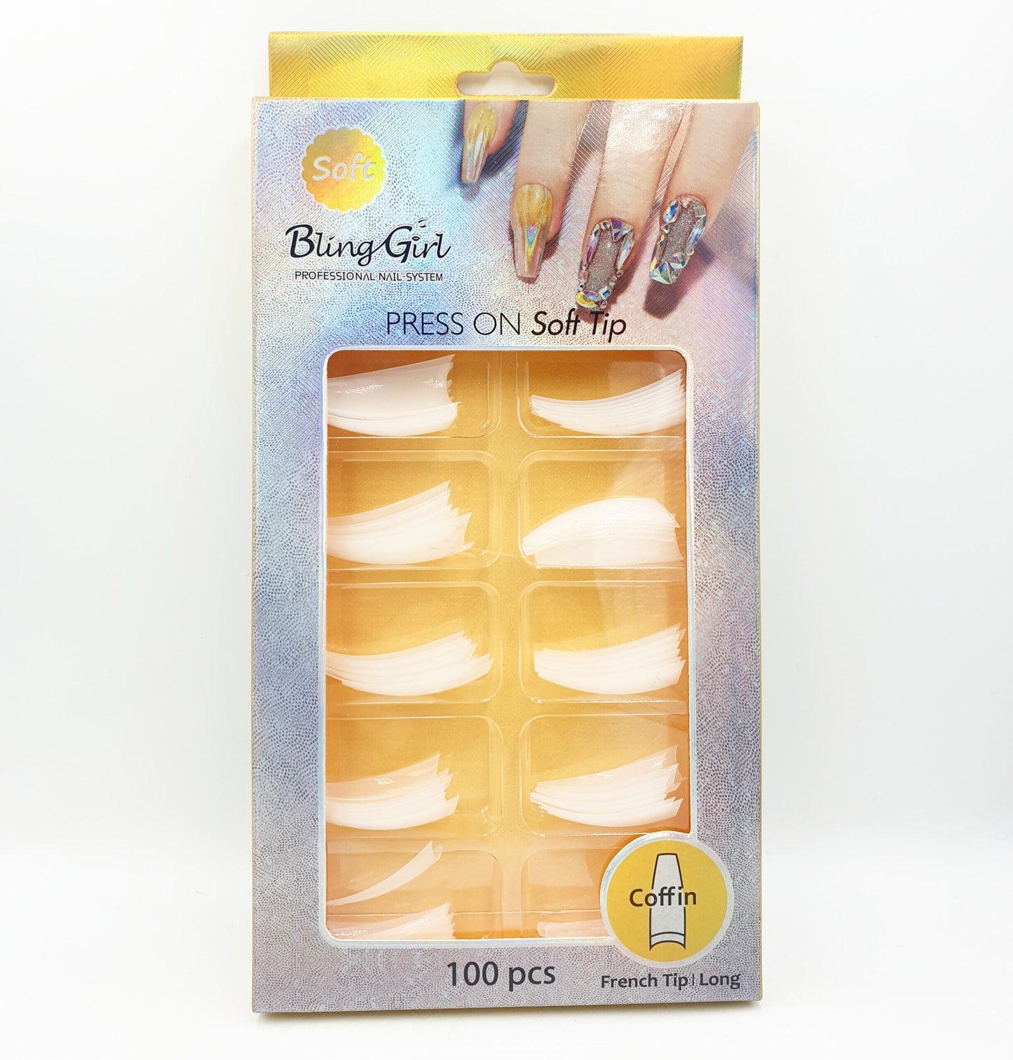 Coffin Natural Nail Tips - 100s