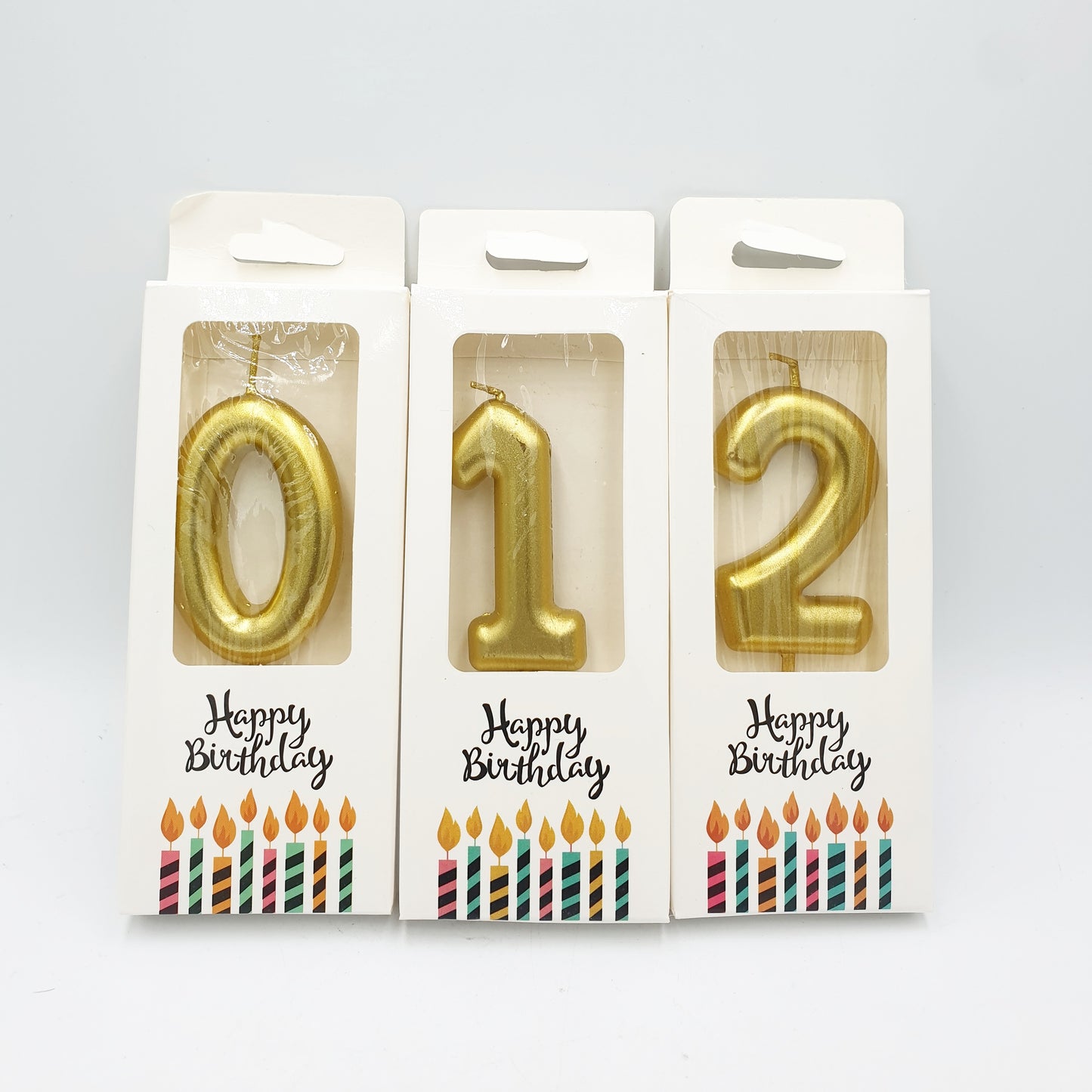 Gold Number Candles – 0-10