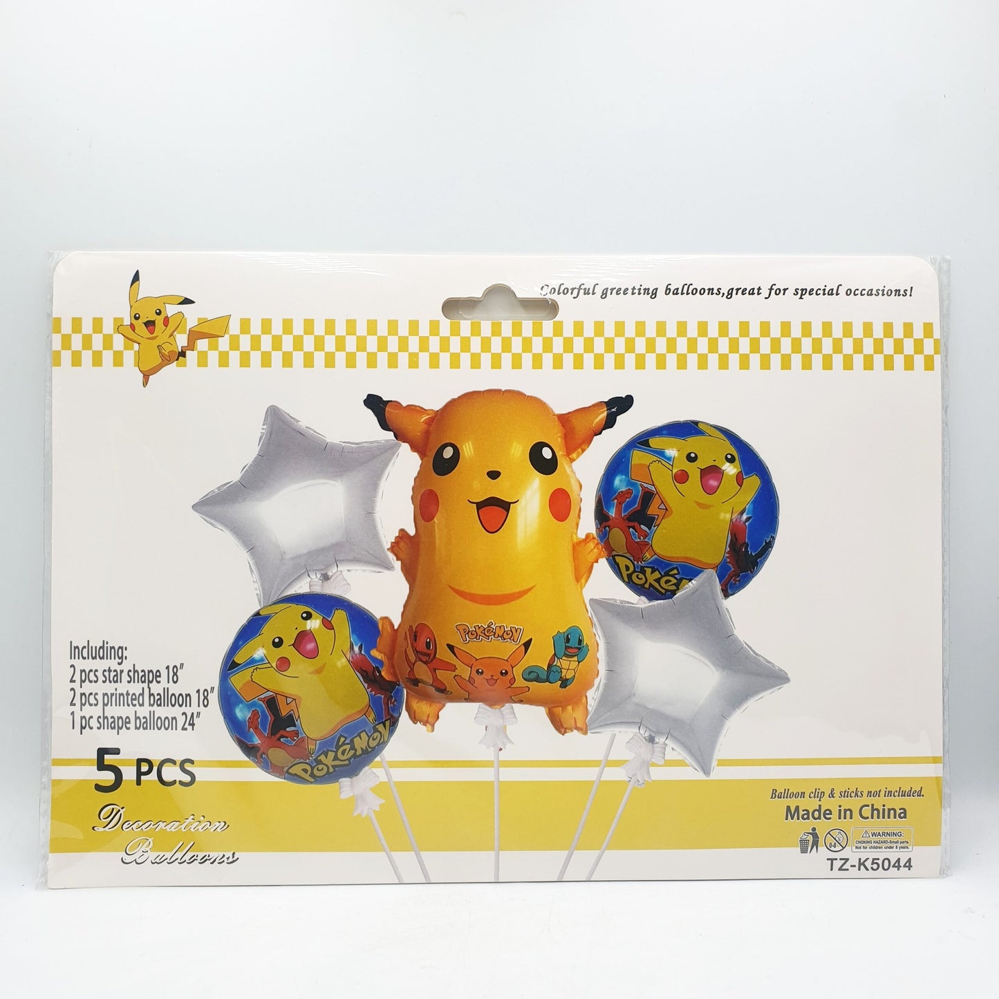 5 Piece Balloon Set – Pikachu