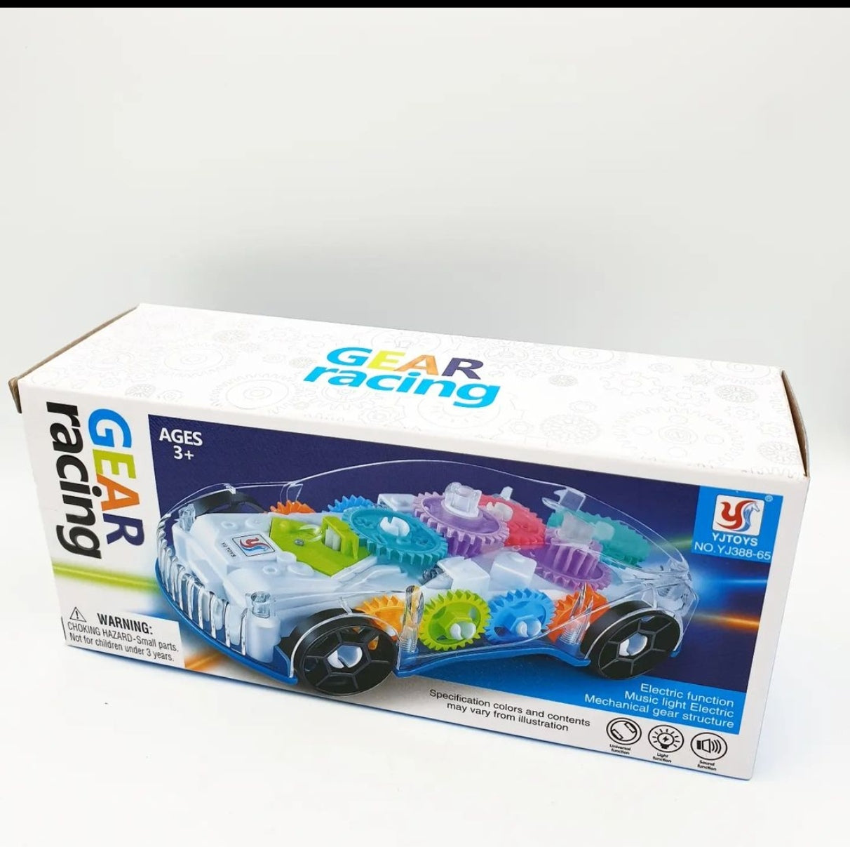 Transparent Racing Car with Lights