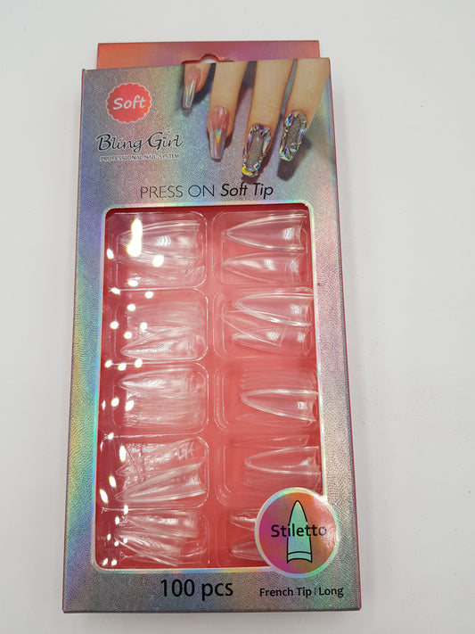 Clear Stiletto Tips