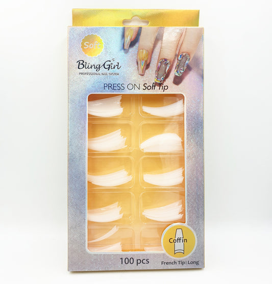 Coffin Natural Nail Tips - 100s