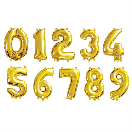 Gold Number Foil Balloons – (0-9)