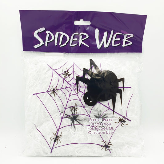 Halloween Spiderweb Decor – White