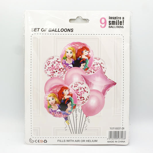 9 Piece Foil Balloon – Princess