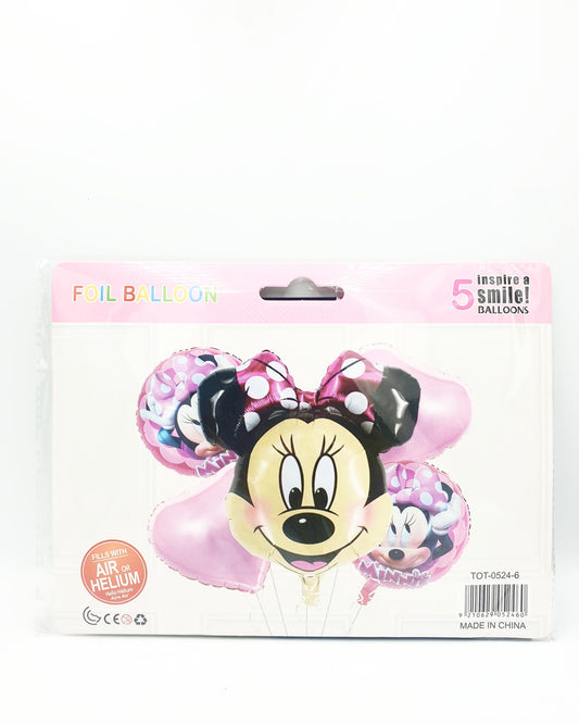 5 Piece Foil Balloon – Minnie Mouse