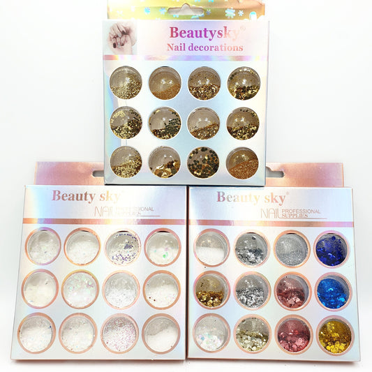 Nail Art Glitter - 12 Pack - D Beauty Bar