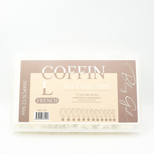 Natural coffin cut out tips - 504 piece