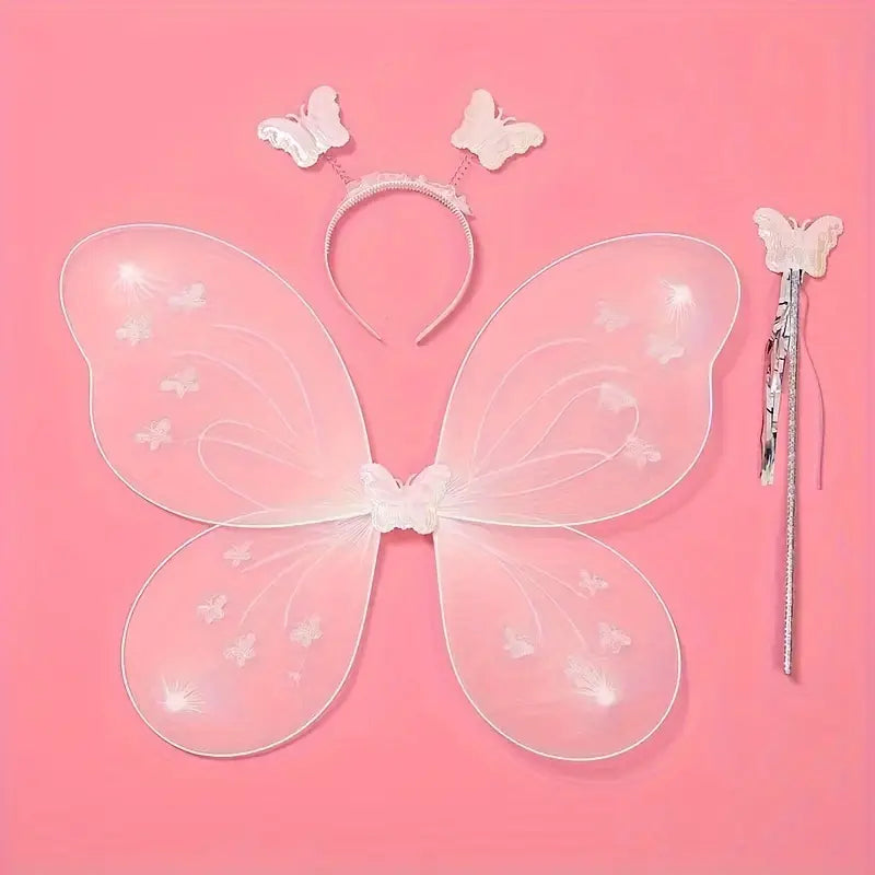 Angel Butterfly Wing Props with Headband and Wand